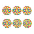 Retro Harlequin Pattern Print Coaster Set
