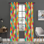 Retro Harlequin Pattern Print Curtain