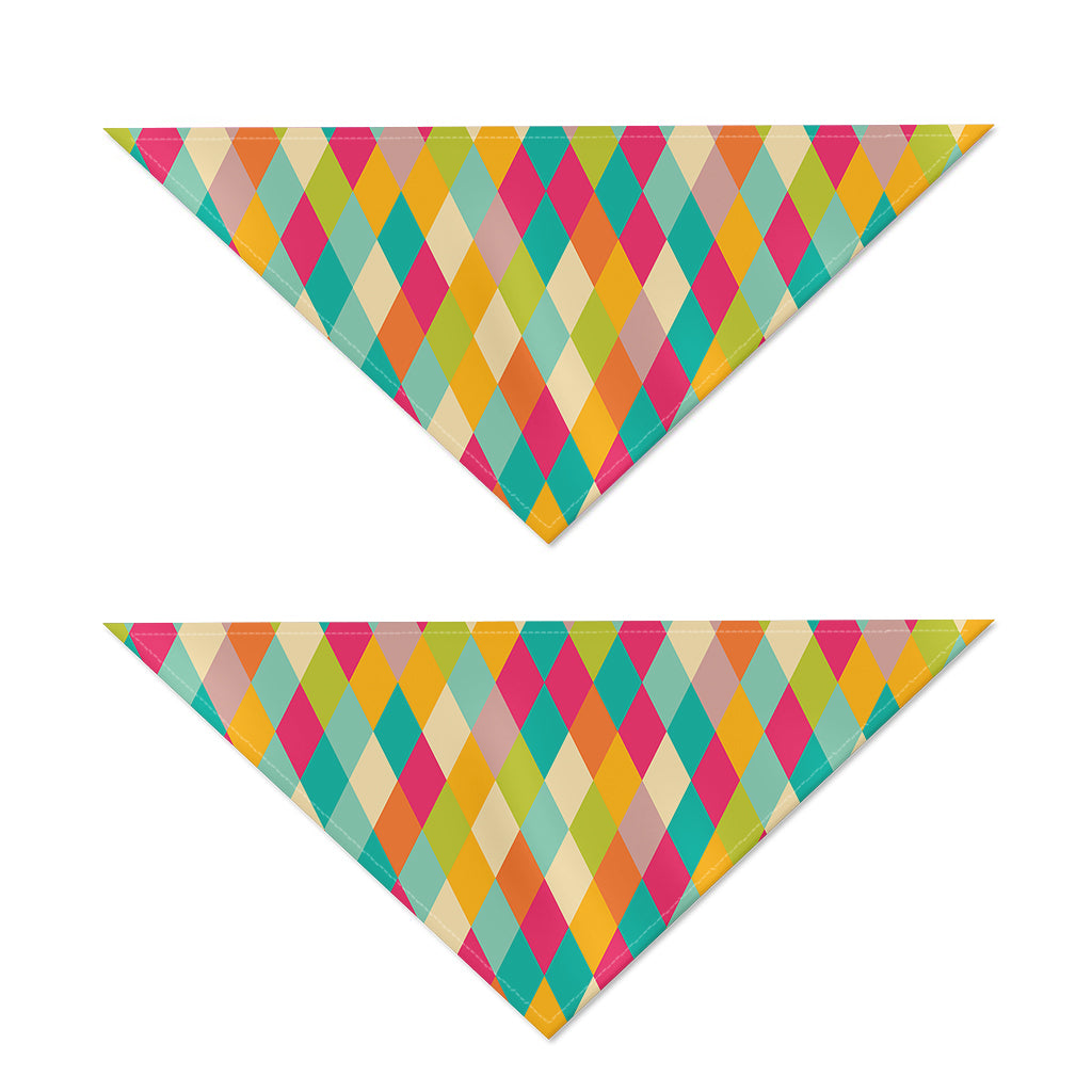 Retro Harlequin Pattern Print Dog Bandana