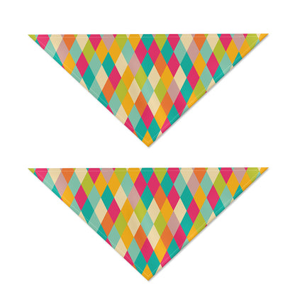 Retro Harlequin Pattern Print Dog Bandana