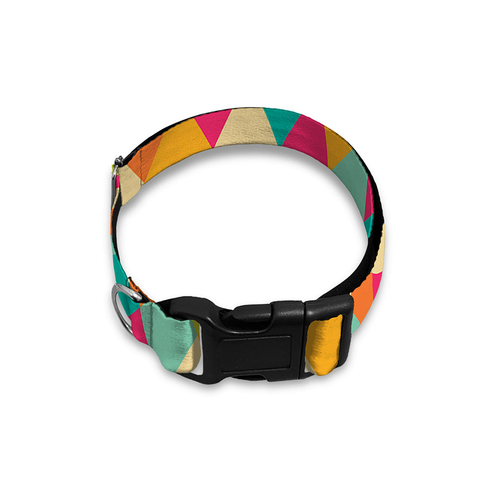 Retro Harlequin Pattern Print Dog Collar
