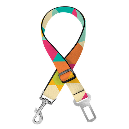Retro Harlequin Pattern Print Dog Seat Belt