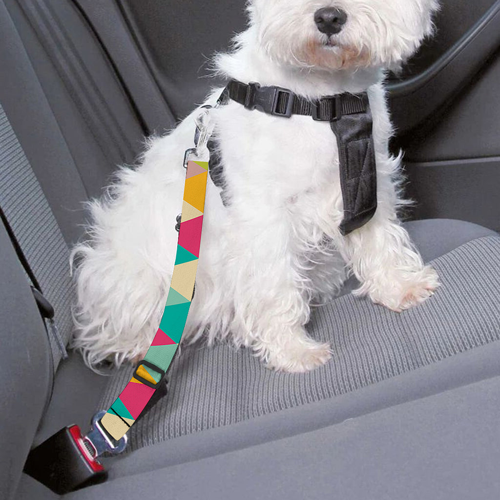 Retro Harlequin Pattern Print Dog Seat Belt