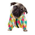Retro Harlequin Pattern Print Dog Zip Up Hoodie