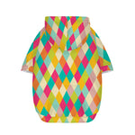Retro Harlequin Pattern Print Dog Zip Up Hoodie