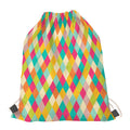 Retro Harlequin Pattern Print Drawstring Bag