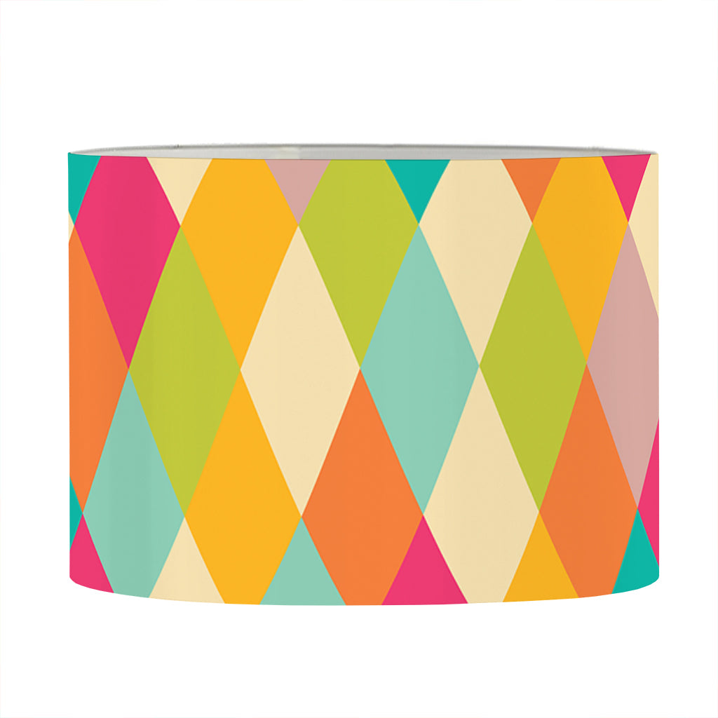 Retro Harlequin Pattern Print Drum Lamp Shade