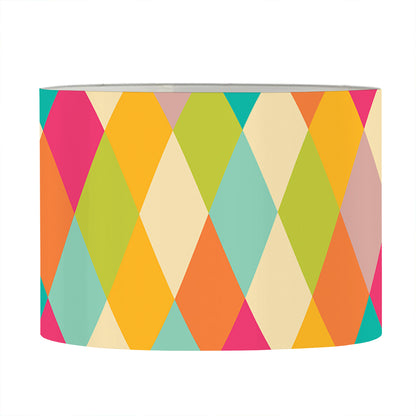 Retro Harlequin Pattern Print Drum Lamp Shade