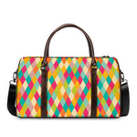 Retro Harlequin Pattern Print Duffle Bag
