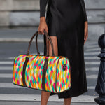 Retro Harlequin Pattern Print Duffle Bag