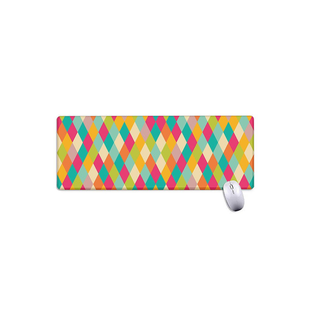 Retro Harlequin Pattern Print Extended Mouse Pad