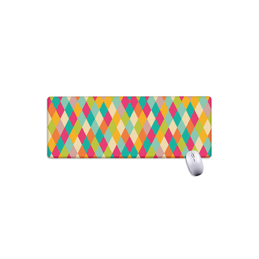 Retro Harlequin Pattern Print Extended Mouse Pad