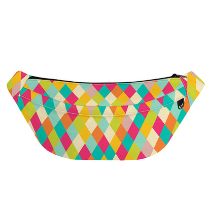 Retro Harlequin Pattern Print Fanny Pack