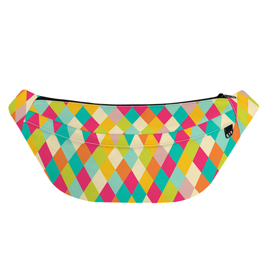 Retro Harlequin Pattern Print Fanny Pack