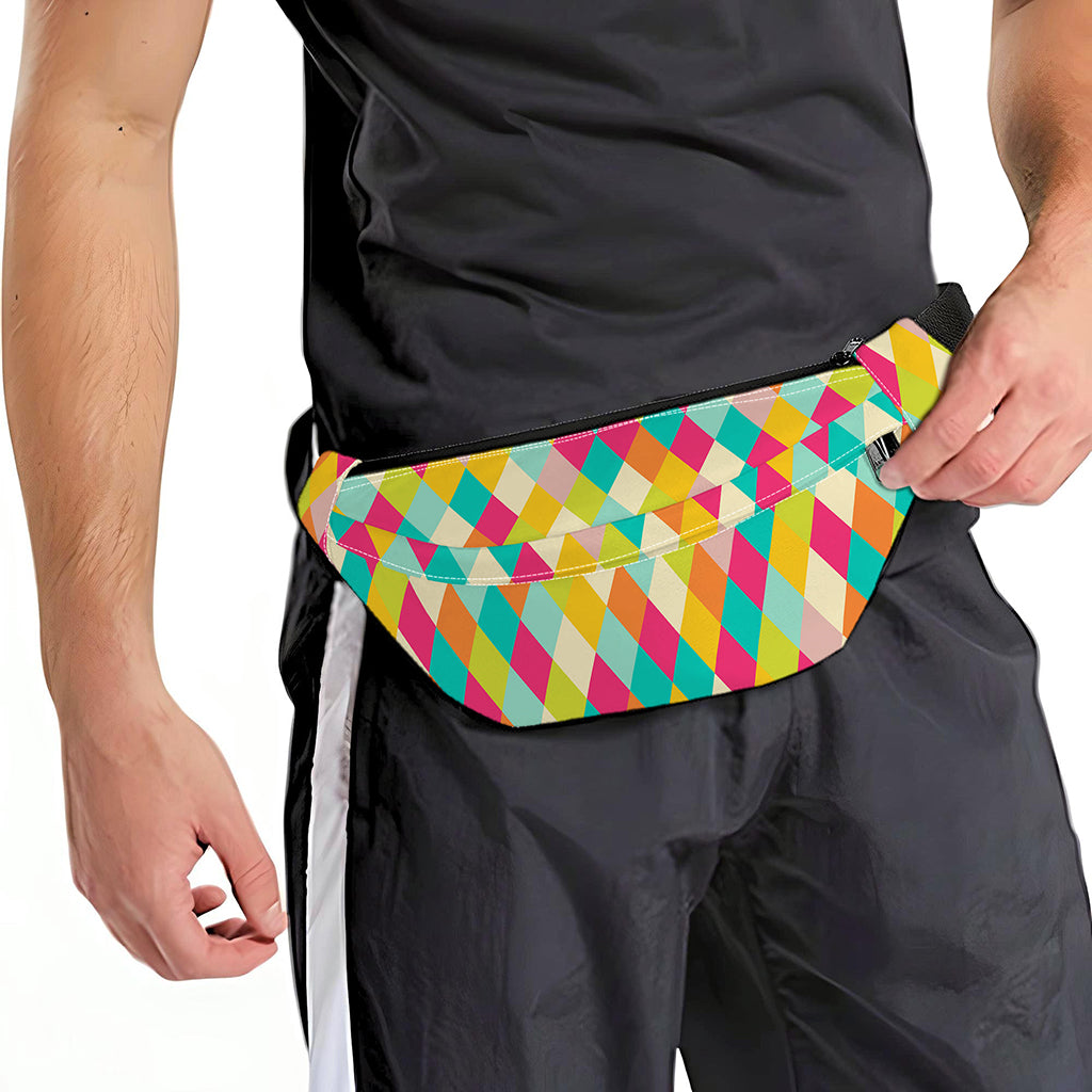 Retro Harlequin Pattern Print Fanny Pack