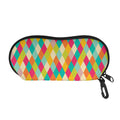 Retro Harlequin Pattern Print Glasses Case