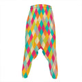 Retro Harlequin Pattern Print Hammer Pants
