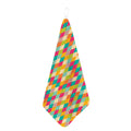 Retro Harlequin Pattern Print Hand Towel