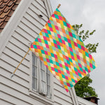 Retro Harlequin Pattern Print House Flag