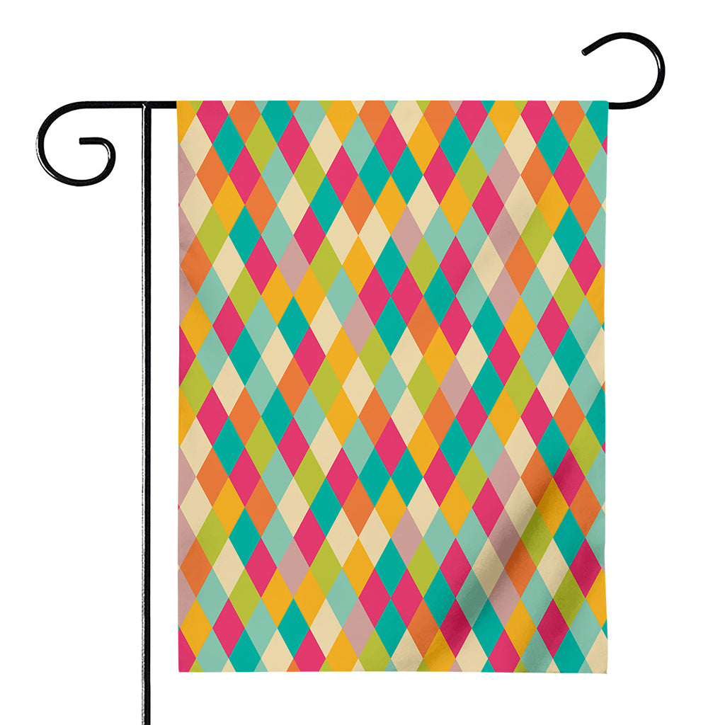 Retro Harlequin Pattern Print House Flag