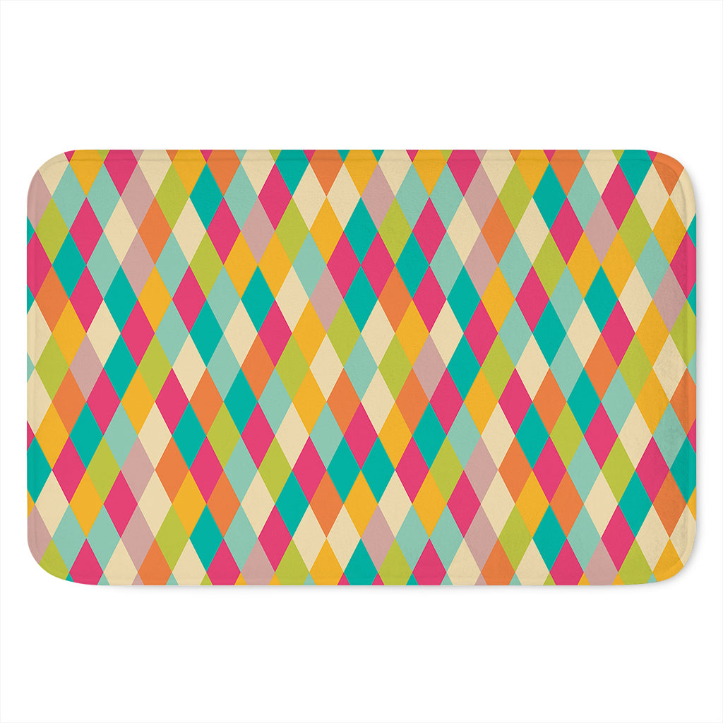 Retro Harlequin Pattern Print Indoor Door Mat