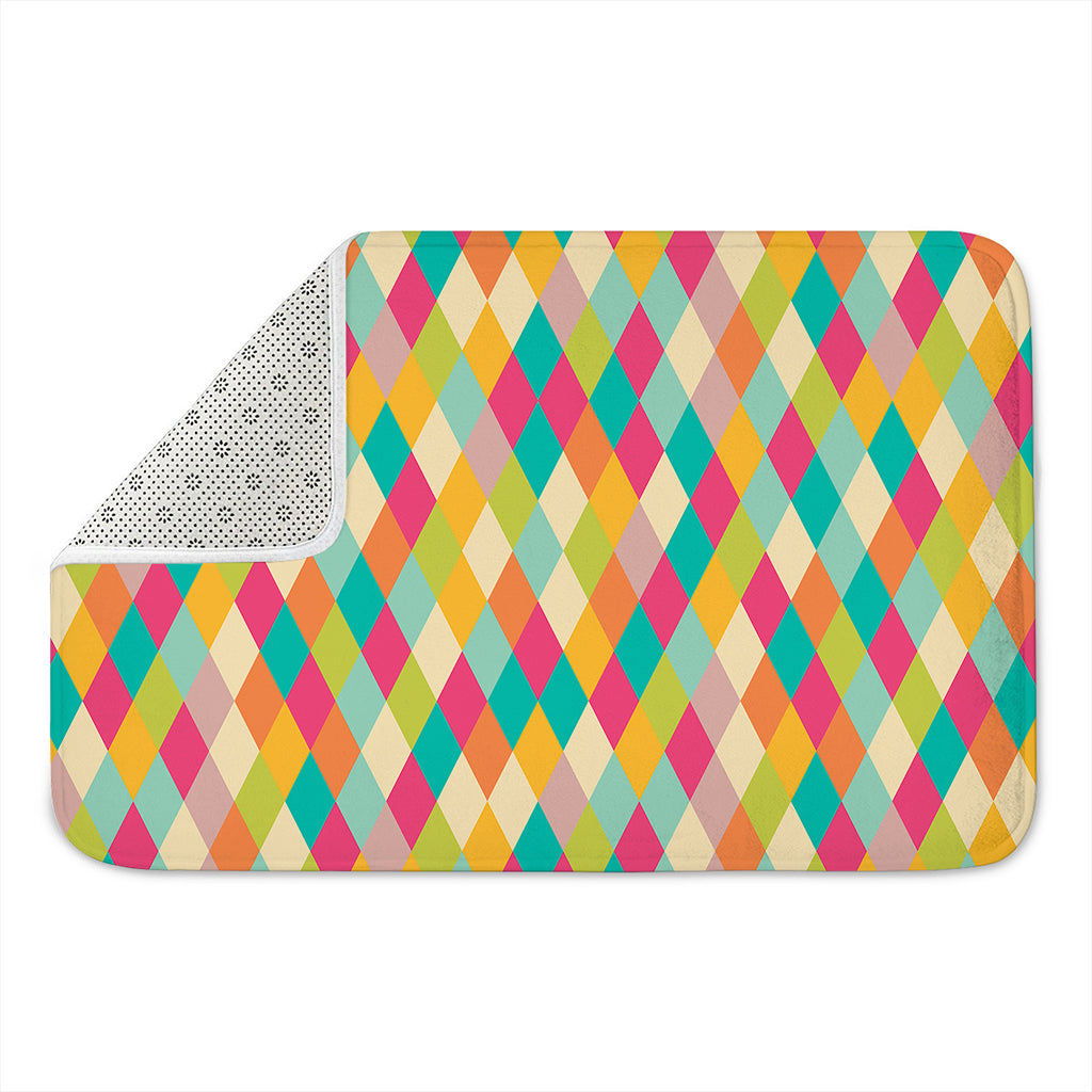 Retro Harlequin Pattern Print Indoor Door Mat