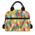 Retro Harlequin Pattern Print Insulated Lunch Bag