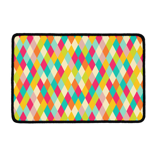 Retro Harlequin Pattern Print Kitchen Mat