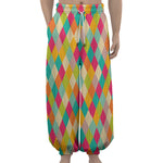 Retro Harlequin Pattern Print Lantern Pants