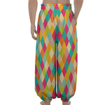 Retro Harlequin Pattern Print Lantern Pants