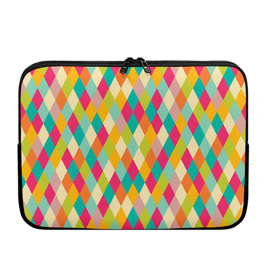 Retro Harlequin Pattern Print Laptop Sleeve