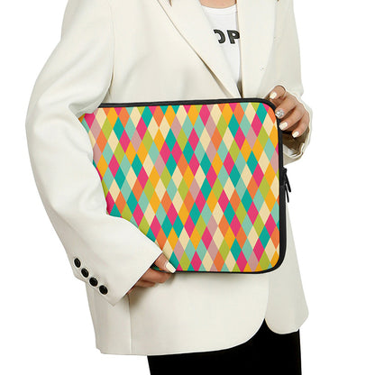 Retro Harlequin Pattern Print Laptop Sleeve