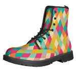 Retro Harlequin Pattern Print Backpack