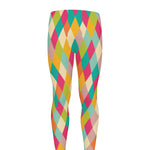 Retro Harlequin Pattern Print Men's leggings