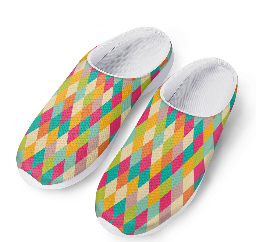 Retro Harlequin Pattern Print Mesh Casual Shoes