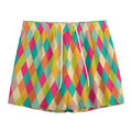 Retro Harlequin Pattern Print Mesh Shorts