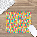 Retro Harlequin Pattern Print Mouse Pad