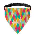 Retro Harlequin Pattern Print Over The Collar Dog Bandana