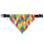 Retro Harlequin Pattern Print Over The Collar Dog Bandana