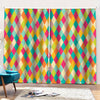 Retro Harlequin Pattern Print Pencil Pleat Curtains