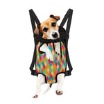 Retro Harlequin Pattern Print Pet Carrier Backpack