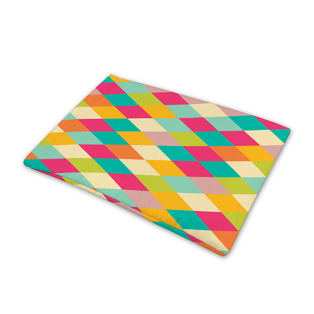 Retro Harlequin Pattern Print Pet Cooling Mat Cover
