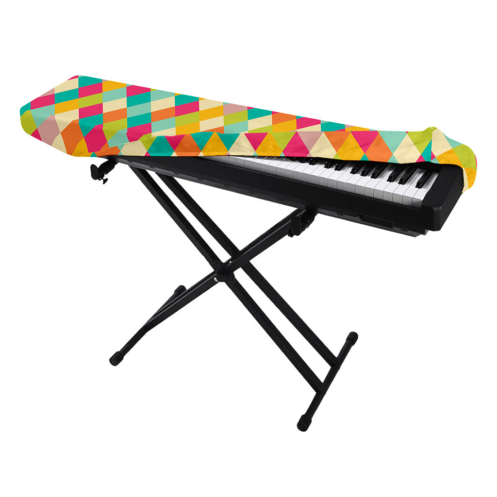 Retro Harlequin Pattern Print Piano Keyboard Cover