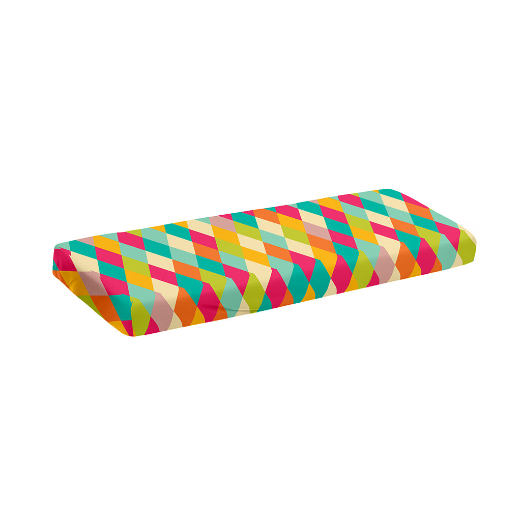 Retro Harlequin Pattern Print Piano Keyboard Cover