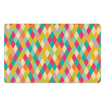 Retro Harlequin Pattern Print Polyester Doormat
