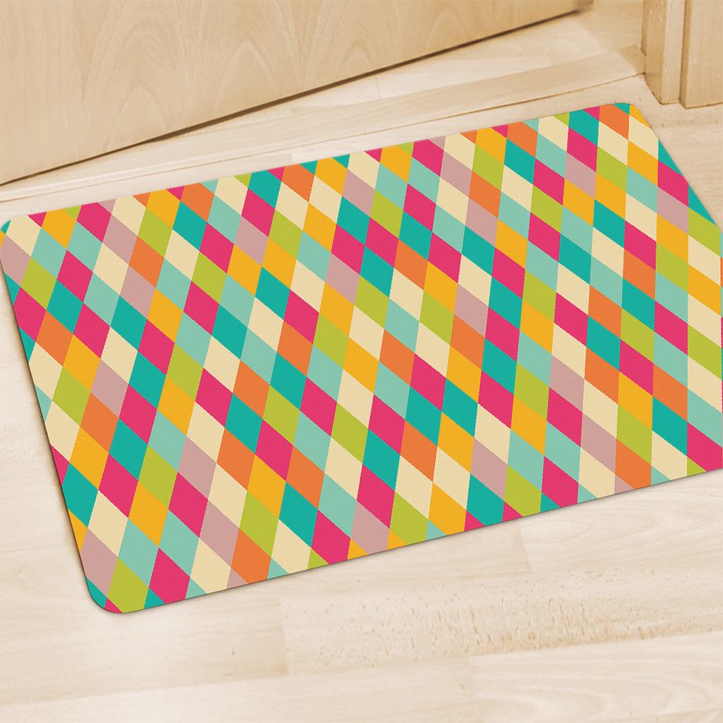 Retro Harlequin Pattern Print Polyester Doormat