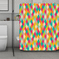 Retro Harlequin Pattern Print Polyester Shower Curtain