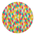 Retro Harlequin Pattern Print Round Blanket