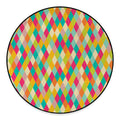 Retro Harlequin Pattern Print Round Floor Mat