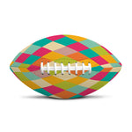 Retro Harlequin Pattern Print Rugby Ball